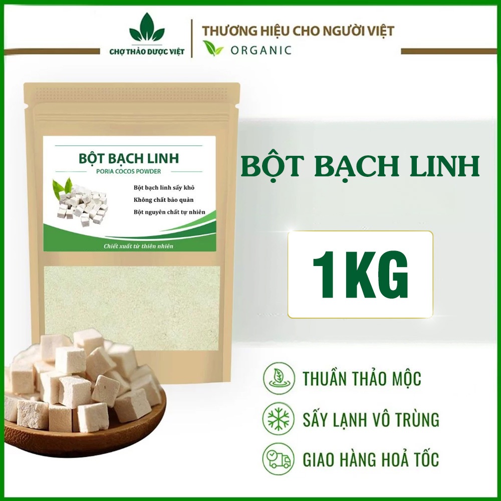 Bột bạch linh 1kg, bạch phục linh nguyên chất, thơm, mịn, bột đắp mặt, dưỡng da, mờ thâm nám