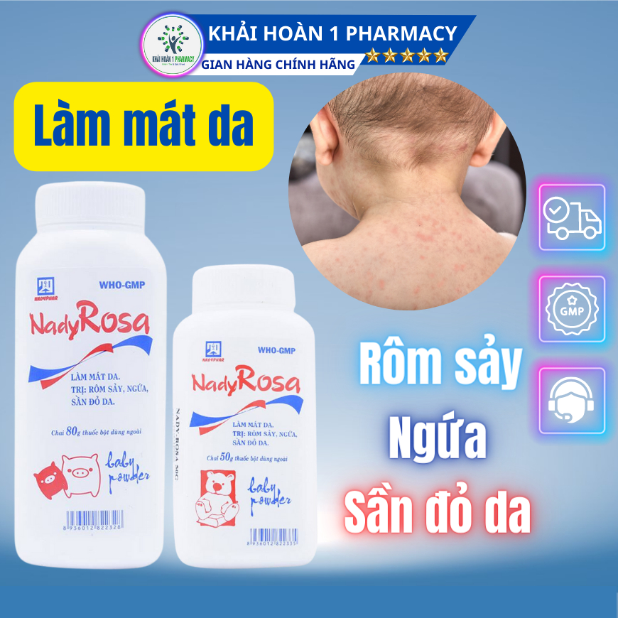 Phấn Nady Rosa trị rôm sảy cho bé