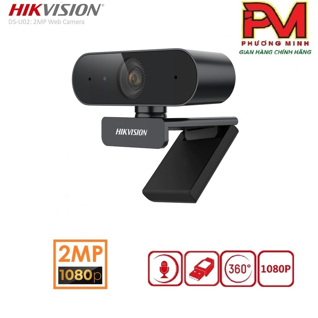 Webcam Máy Tính HIKVISION DS-U02 Full HD 1080P có mic chuyên dụng cho Livestream và Học và làm Onlin