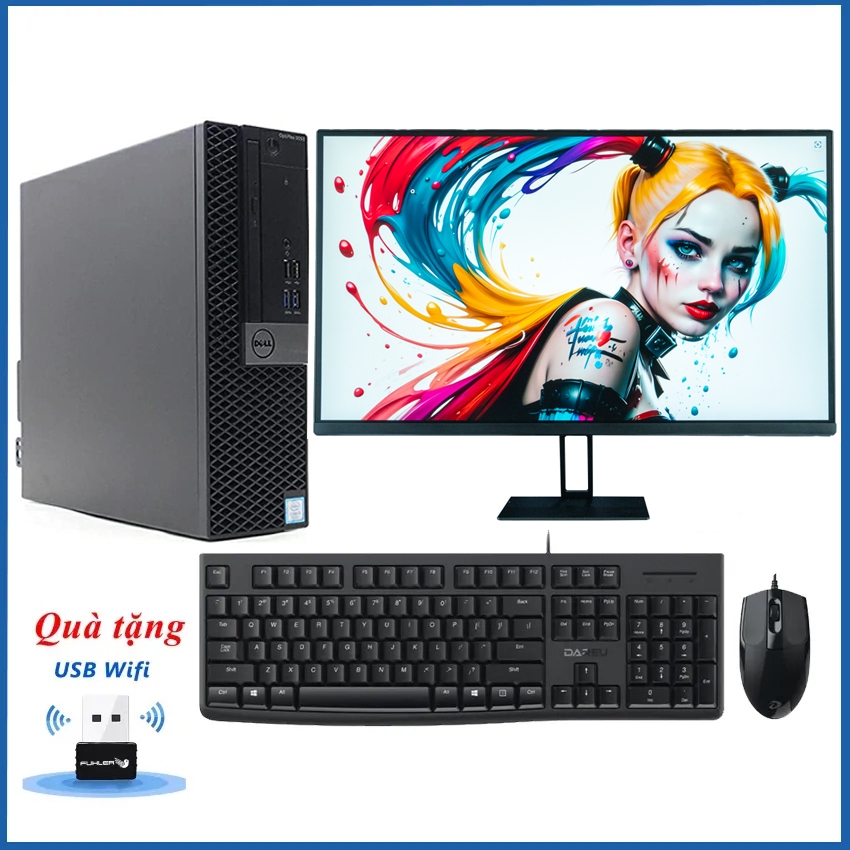 Bộ Máy Tính Dell Core i7 6700 Ram 16GB SSD 256GB + Màn Hình Xiaomi 27 inch 100Hz Tặng Phím Chuột