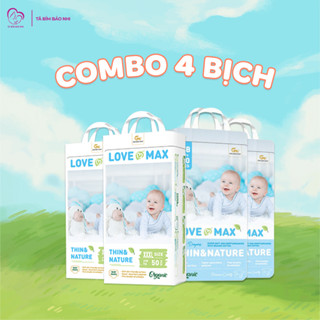 [Combo 4 Bịch Tặng Khăn Ướt] Tã Bỉm Love Max, Bỉm Dán/Quần Cho Bé Full Size