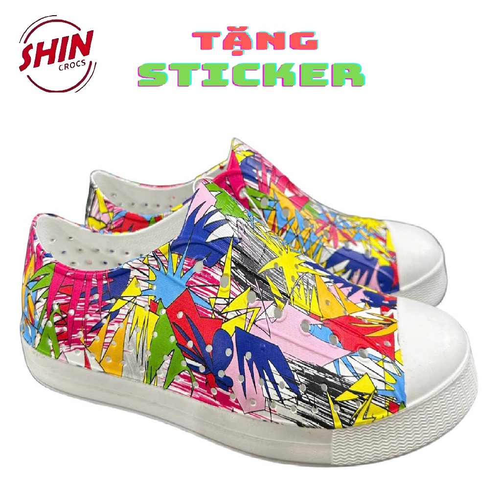 giày native💖FREESHIP💖giày native họa tiết sắc  mầu SHINNATIVE05 tặng thêm 2 sticker native