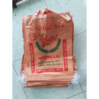 vỏ bao đựng gạo hương lài 5kg quai xách màu trắng hoặc cam, combo 100 cái