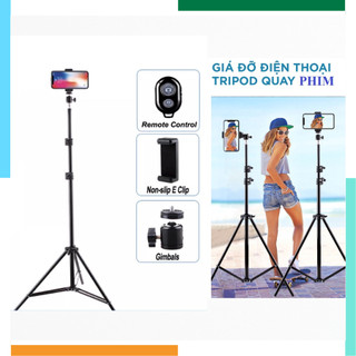  Giá đỡ điện thoại,Gậy chụp ảnh Cây livestream điện thoại 3 chân có kẹp điện thoại hỗ trợ chụp ảnh quay video 