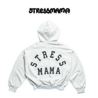 Stressmama - HOODIE ZIP SSMA LOGO GREY - Áo khoác dây kéo nỉ chân cua sắt 2 đầu Local Brand