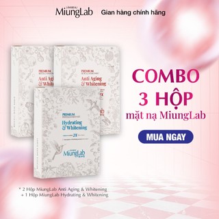  Combo 3 Hộp Mặt nạ chống lão hóa dưỡng trắng da LÁNYBEAU MiungLab Premium Anti-Aging & Whitening Biocell Mask Sheet 