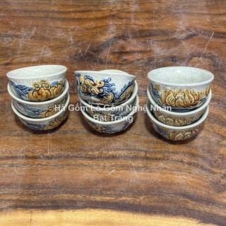  Bát Cúng Bát Cơm  Tặng Bộ Đũa  Bộ Đắp Nổi Đồ Thờ Men Rạn Bát Tràng Nghệ Nhân Chế Tác 