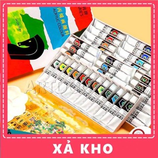 [ARTDOOR] Bộ màu vẽ Acrylic MARIES Tuýp 12ml custom giày, áo, túi, vải, canvas, tô tượng (hộp giấy) - 24 màu - [xả kho]