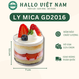 Ly mica tròn GD 2016 200ml đựng bánh lạnh mousse, tiramisu, panna cotta