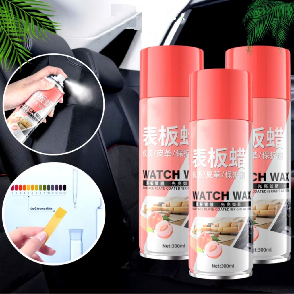 Chai xịt đánh bóng và làm sạch nội thất ô tô đa năng WATCH WAX cải tạo bảo dưỡng da ghế