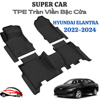 Thảm lót sàn ô tô Hyundai Elantra 2022-2024, Thảm nhựa TPE đúc 5D tràn viền bậc cửa
