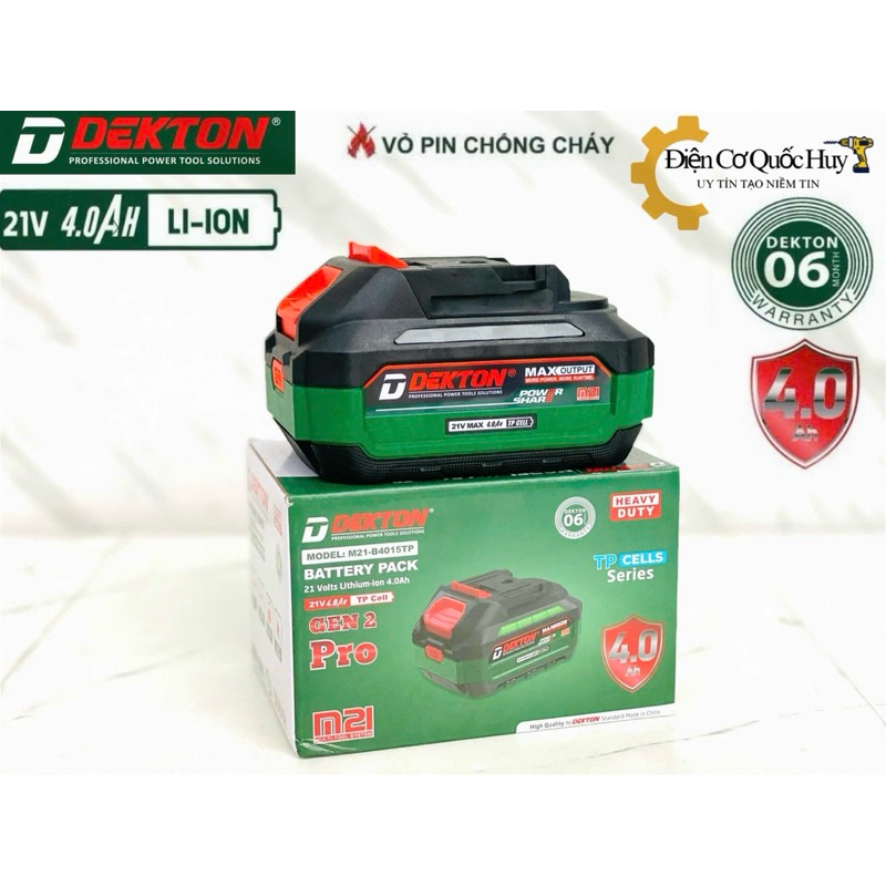 Dekton M21 B4015TP 10 cell 4.0A Gen 2 Pro  Dòng xã 15c trang bị vỏ chống cháy sử dụng chân M21 phổ t