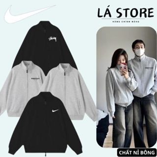Áo Hoodie Zip nỉ Nike & Stussy & Essentials Nam Nữ Cổ Đứng Chất nỉ Bông Cao Cấp Chuẩn Form Unisex Chính Hãng LÁ_STORE