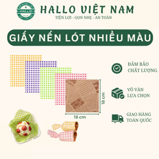  100 Giấy nến lót nhiều màu sắc xinh xắn  hộp bánh bento bánh mochi hộp bã mía giấy thấm dầu 