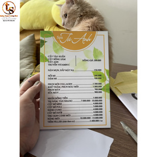 BẢNG GIÁ DỊCH VỤ HOT ( MENU ) MIỄN PHÍ THIẾT KẾ, Bảng giá Fomex để bàn (không kèm đế gỗ)