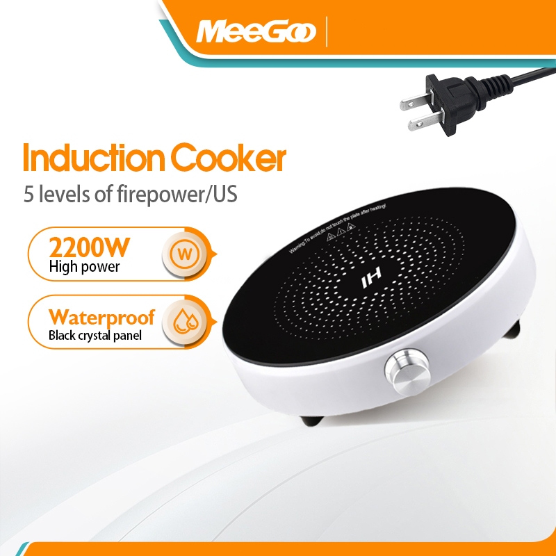 MeeGoo Bếp Từ Đơn,Bếp Điện Từ,có 5 Mức Nhiệt Công Suất 2200W BH 12tháng Nồi nấu điện