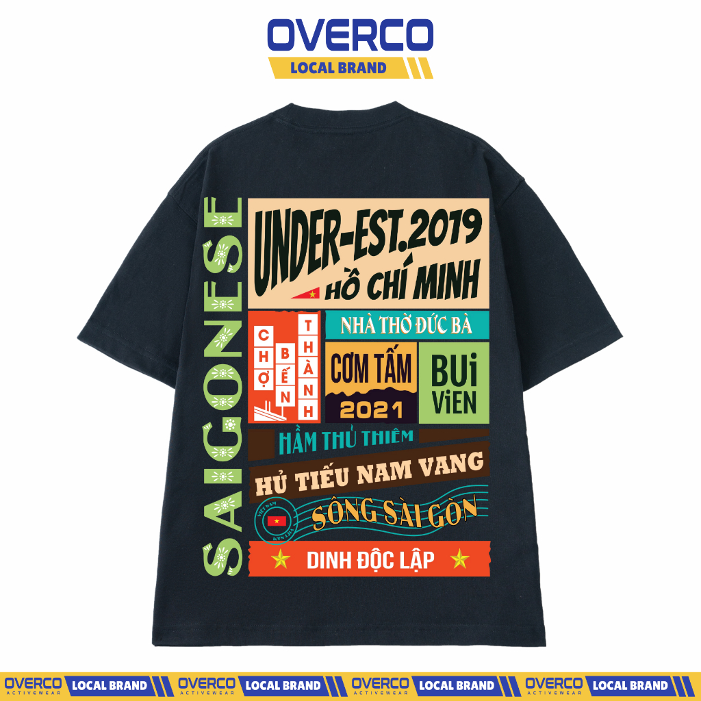 Áo Thun Unisex 63 Tỉnh Thành Địa Danh Thành Phố Việt Nam Vải Cotton Cao Cấp Thoáng Mát Brand Overco