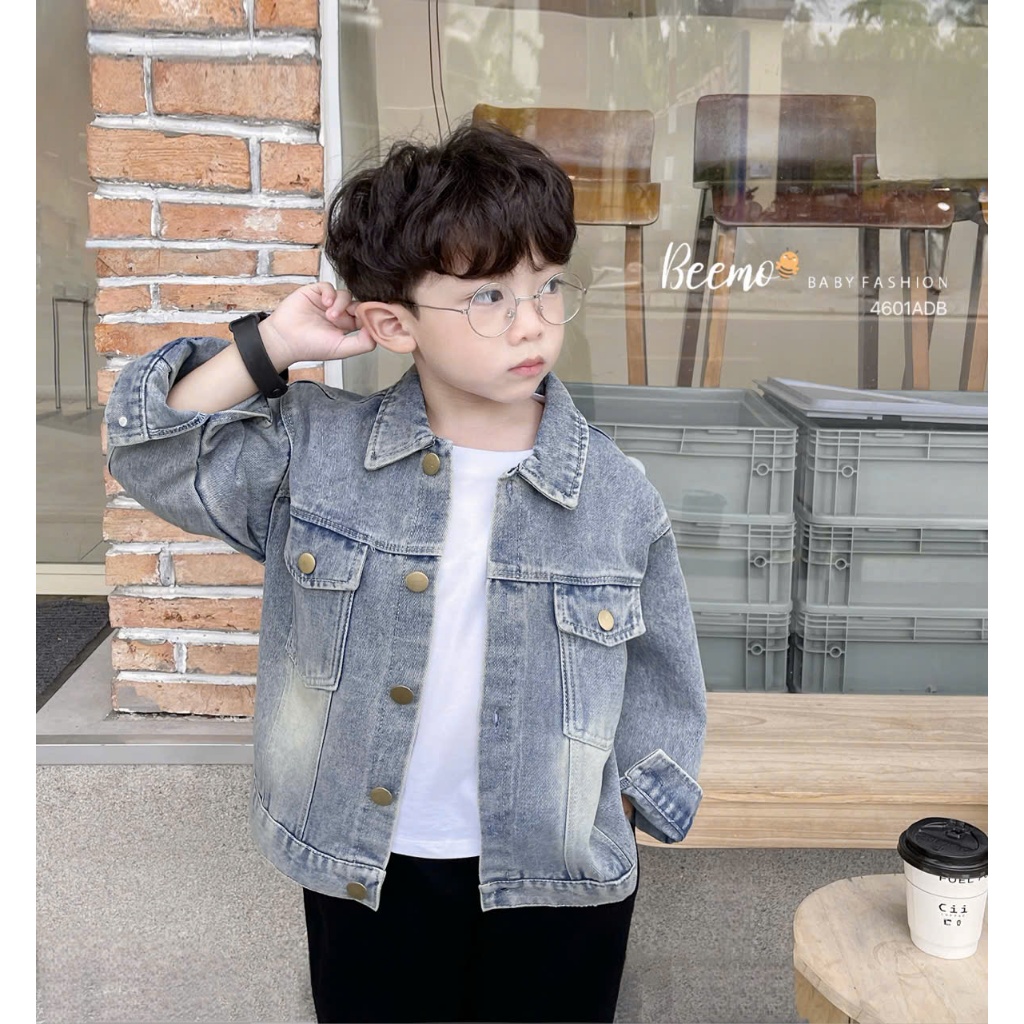 Áo khoác jean DENIM phối túi phong cách cho bé trai