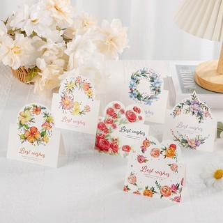 PVN62899 Set 3 Thiệp quà hoa ý nghĩa nhiều màu sắc tặng ngày sinh nhật noel valentine tình nhân yêu thương