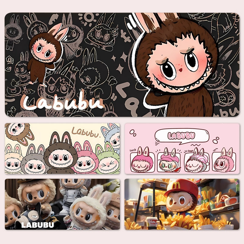 Lót chuột Labubu dễ thương nhiều kích thước, đa dạng mẫu mã, pad chuột máy tính cute bo viền