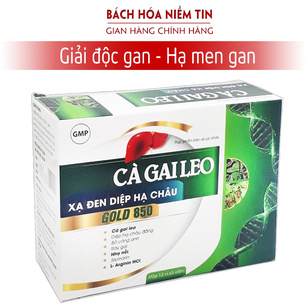 Viên uống mát gan CÀ GAI LEO XẠ ĐEN DIỆP HẠ CHÂU GOLD 850 - Giải độc gan an toàn hiệu quả