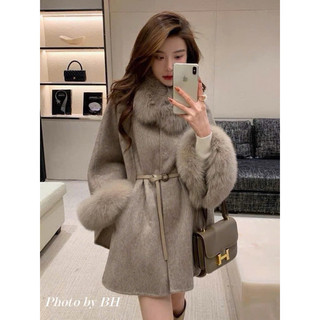 Áo dạ cổ lông cao cấp (chuẩn mẫu)