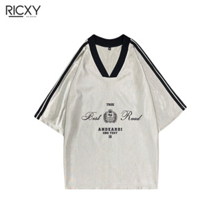 Áo Thun RICXY Nam Nữ " Best Road " Unisex From Rộng Cổ Tim Tay Sọc - AN12 Top Áo Thun Cổ Tròn Menswear