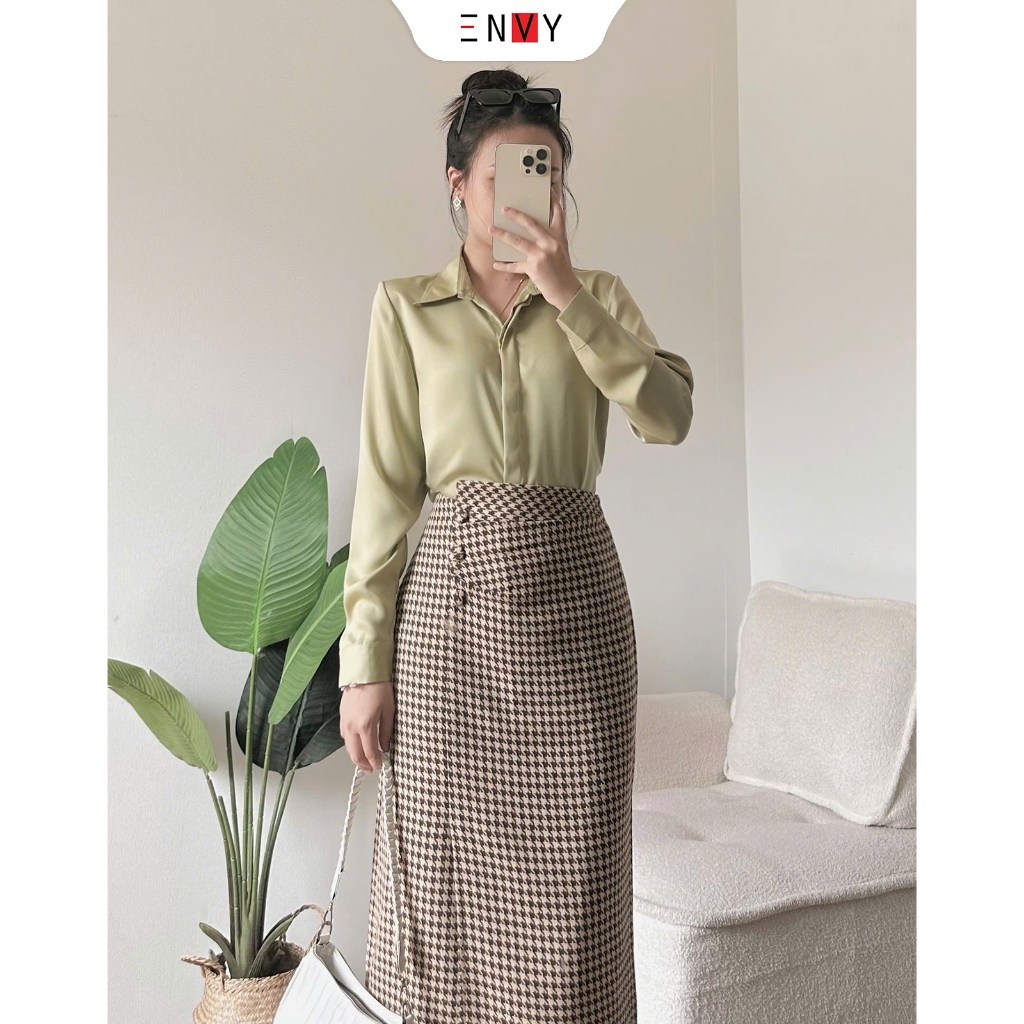 Áo Sơ Mi Nữ Dài Tay Basic Công Sở ENVY S261
