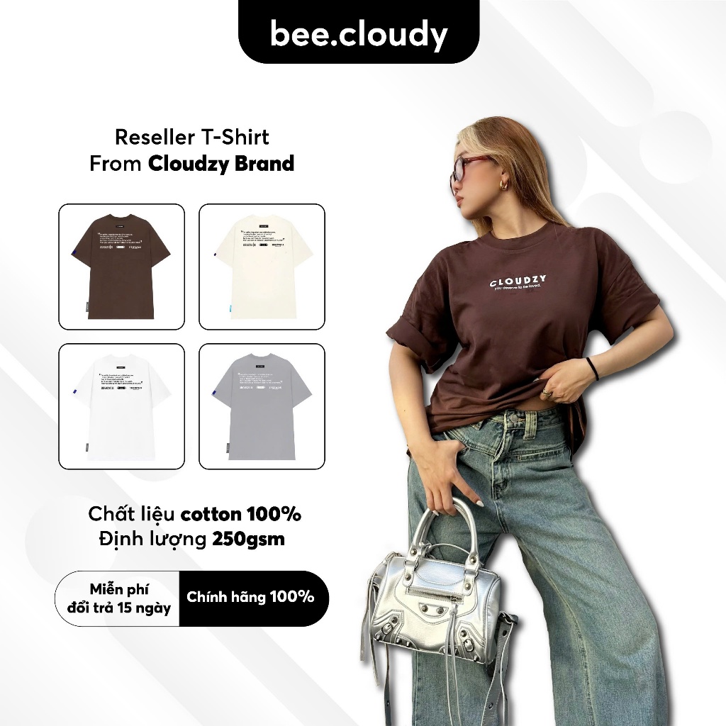 Áo thun phông nữ nam unisex local brand form rộng cổ tròn CLOUDZY BELOVED