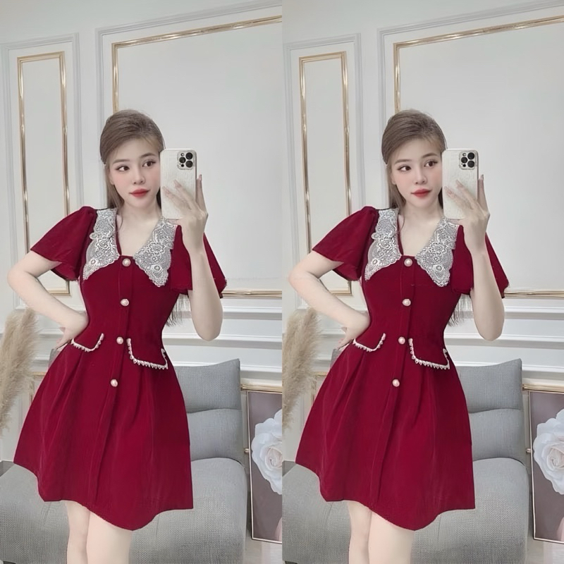 (Shop bigsize nữ 50kg đến 90kg) Đầm nhung đi tiệc