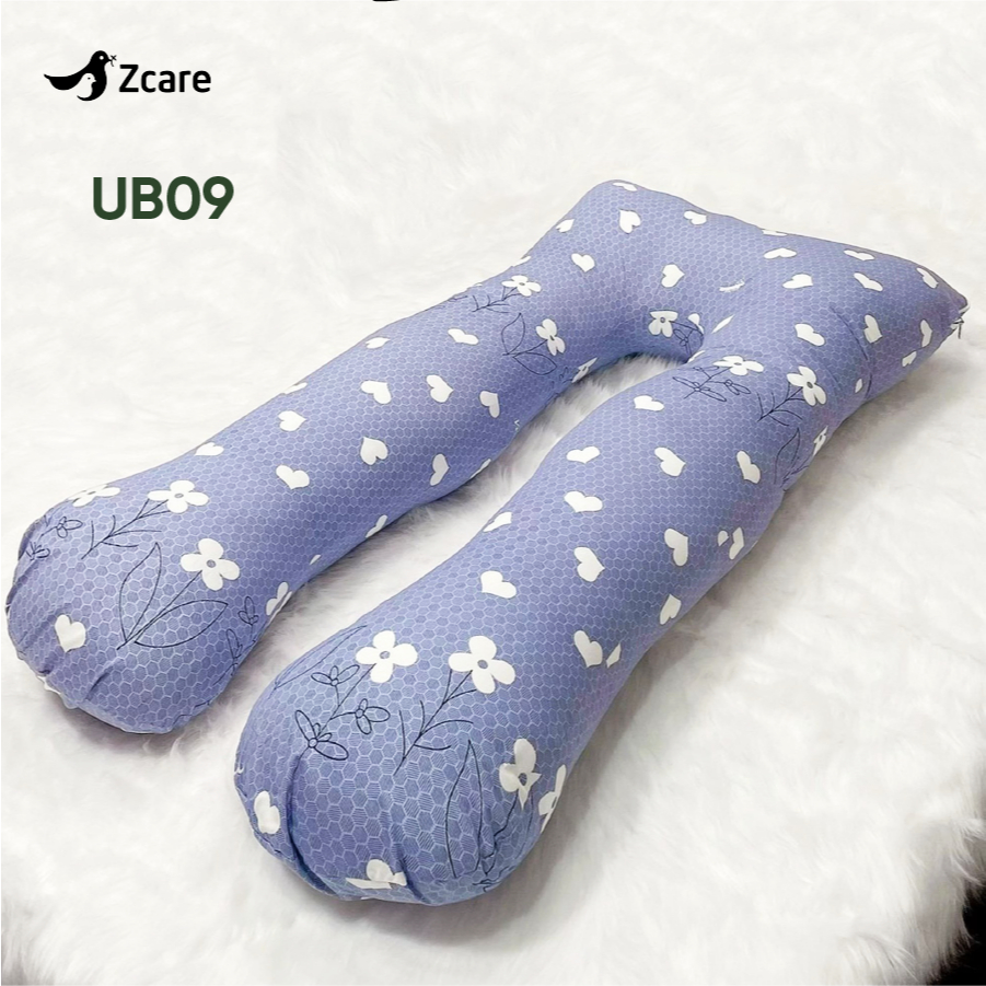 Gối bầu chữ U Zcare giảm chuột rút với vải cotton 100% & gòn 7D (1.35*0.82*0.22m) | Mã UB09