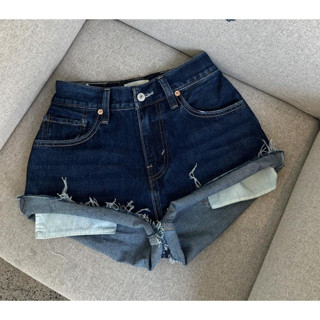 Quần đùi jean nữ MEE JEAN màu xanh đậm, form châu Mỹ tôn dáng size XS - XXL