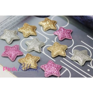 SET 5C - Sao nhũ béo 4cm phụ kiện thời trang, gắn lên phụ kiện tóc, làm phụ kiện nơ bờm kẹp tóc, DIY, handmade