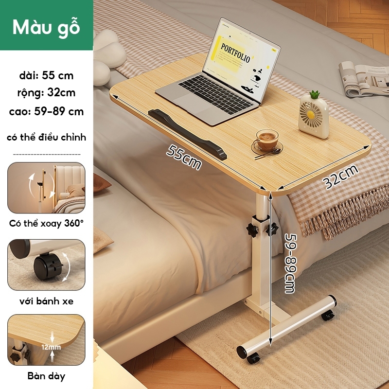 ALOVE Bàn nâng hạ đa năng có thể xoay có bánh xe phù hợp cho học tập văn phòng và gia | BigBuy360 - bigbuy360.vn