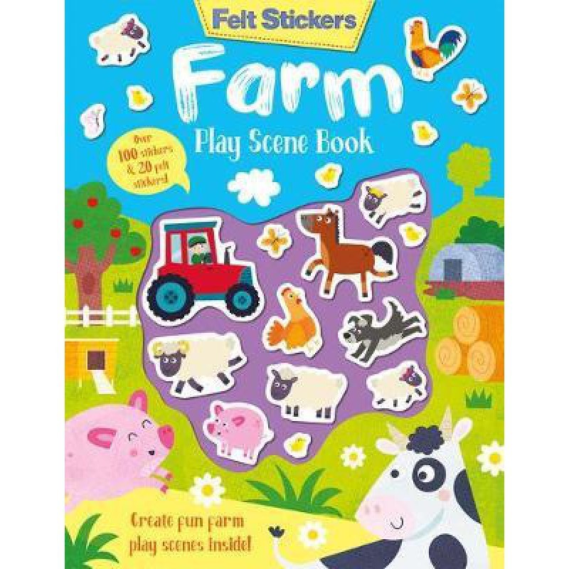 Sách tiếng anh tương tác cho bé Felt Stickers Farm Play Scene Book | BOOKMEDI