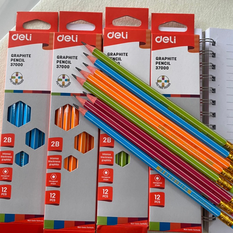 Sỉ 12 chiếc bút chì gỗ 2B đẹp sẵn Deli - SP000861