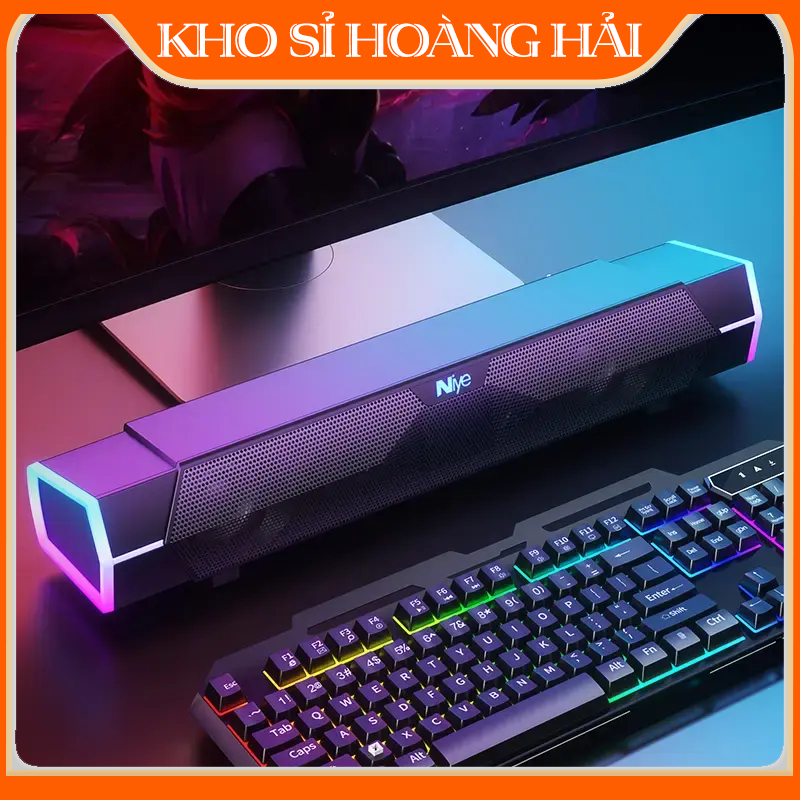 Loa bluetooth, Loa máy tính Niye V18 Pro, Led RGB, âm thanh vòm 360 độ, bảo hành 1 năm