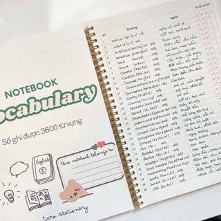 Sổ tay B5 T08 học từ vựng Tiếng Anh, Trung, Hàn, Nhật ghi chép từ Taro Stationery