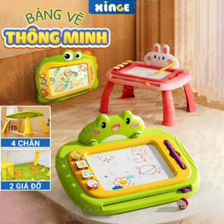 Bảng vẽ tự xóa thông minh XINGE cho bé, thúc đẩy tư duy, có chân từ tính, bảng viết tự xóa nam châm an toàn không mùi