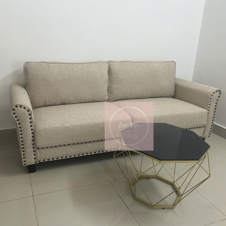 Bộ Sofa Băng Phòng Khách Nệm Rời Tháo Giặt Được Màu Kem Vải Bố Sang Trọng Kích Thước Dài 1m9 - Sofa 