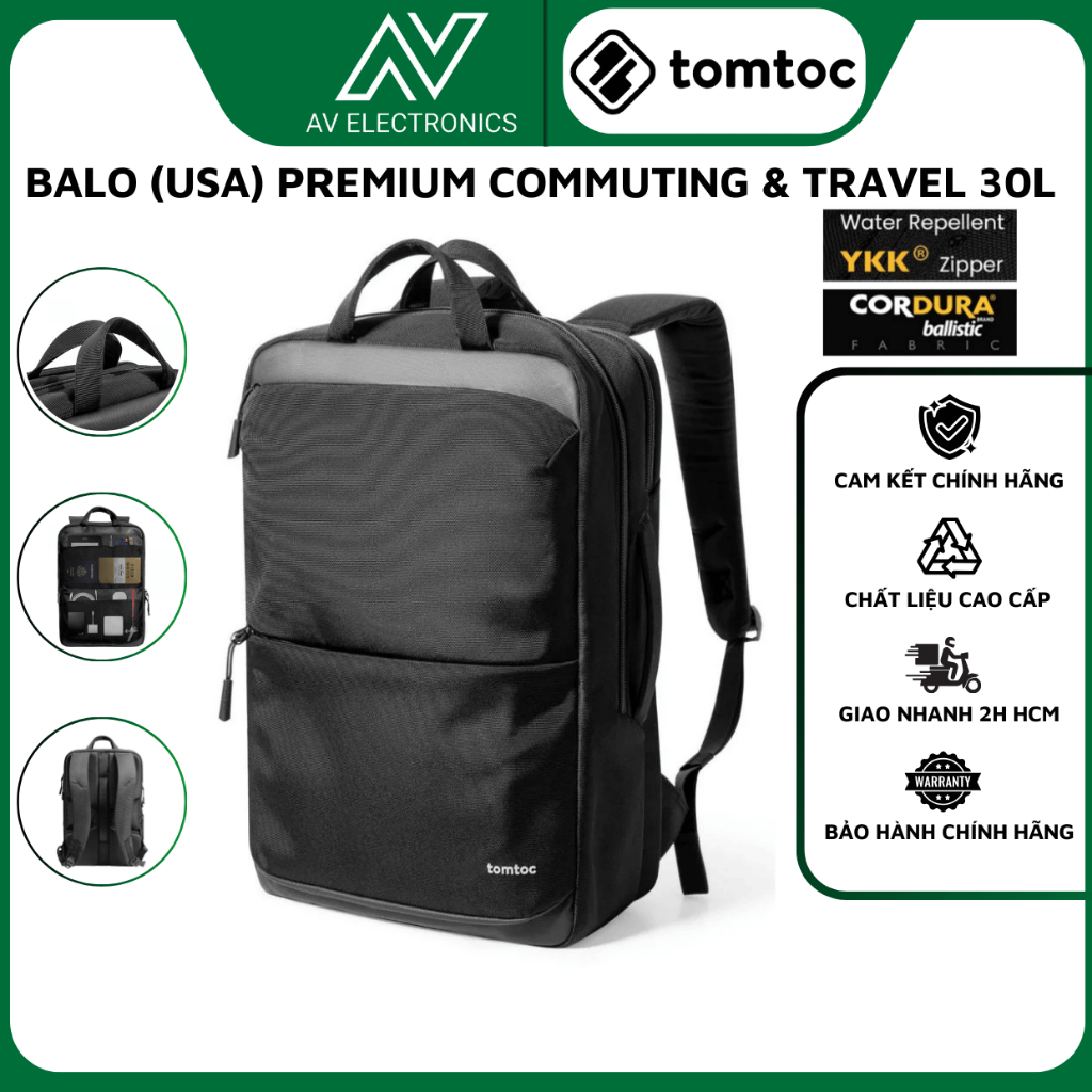 Balo Tomtoc (Usa) Premium Commuting & Travel 30L Laptop 15.6 / 16″ T71L1D1 - HÀNG CHÍNH HÃNG