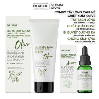 Combo Kem Tẩy Lông Olive Và Serum Dưỡng Cafuné Triệt Lông Vùng Kín, Bikini, Chân, Tay, Nách 100ml