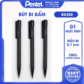 Bút bi pentel nhật bản | ngòi 0.7mm, mực màu đen, mượt, có ruột thay thế | mã hàng bk250