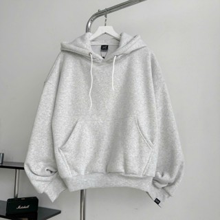 Hoodie BOXY TRƠN - Áo khoác hoodie TRƠN form rộng mũ to nam nữ unisex màu XÁM TRẮNG/XÁM CHÌ/XÁM TIÊU