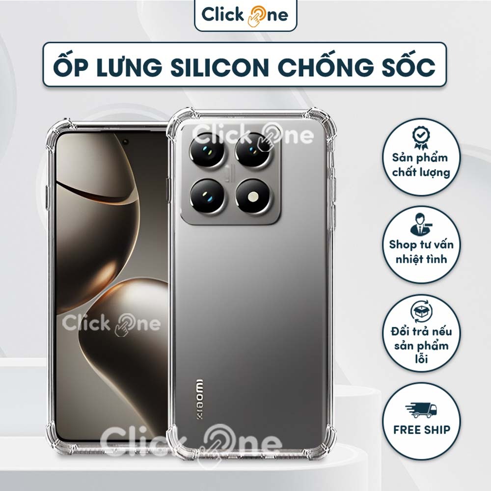 Ốp lưng Xiaomi 14T, 14T Pro silicon chống sốc 4 cạnh có bảo vệ camera | Ốp lưng chống sốc