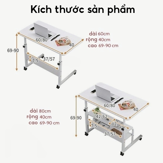 ALOVE Bàn Đầu Giường Di Động Tiết Kiệm Không Gian Có Bánh Xe Phù Hợp Phòng Ngủ Nhỏ Gọn Tiện Lợi | BigBuy360 - bigbuy360.vn
