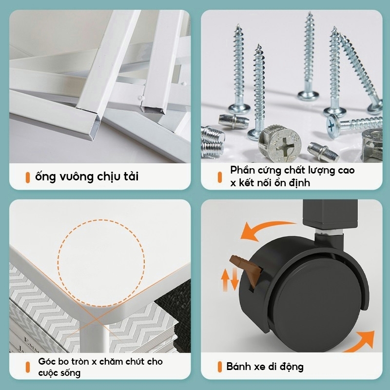 ALOVE Bàn Đầu Giường Di Động Tiết Kiệm Không Gian Có Bánh Xe Phù Hợp Phòng Ngủ Nhỏ Gọn Tiện Lợi | BigBuy360 - bigbuy360.vn