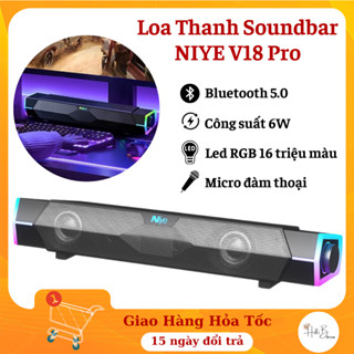 Loa Bluetooth Niye V18 Pro - Loa Máy Tính LED RGB 16 Triệu Màu Tích Hợp Micro, Có Dây
