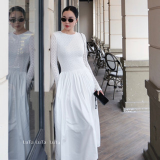  Váy phối ren tay dài dáng xoè|LuTa 