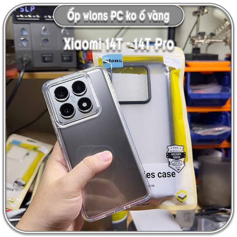 Ốp chống sốc wlons cho máy Xiaomi 14T - 14T Pro, lưng PC không ố vàng
